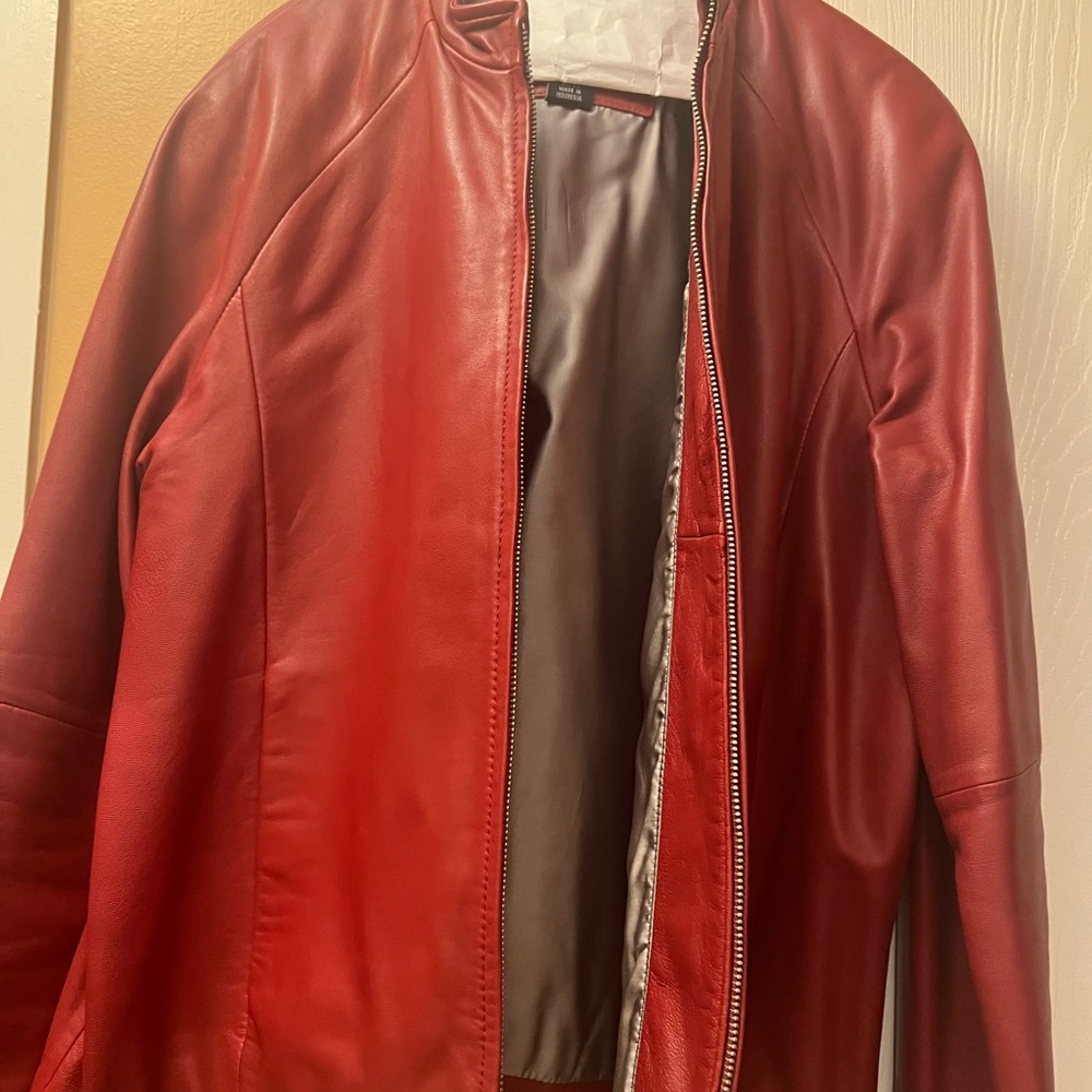 Siena Studio Vibrant Red Leather Jacket